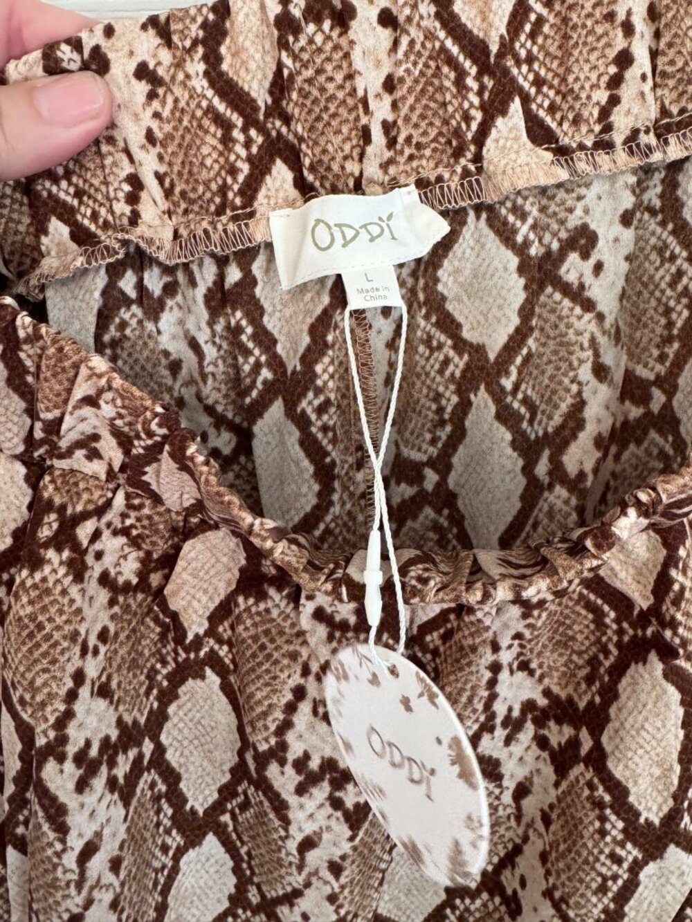 Oddi Patchwork Wide Leg Pants Snakeskin Floral Leopard Prints Pull On Stretchy W - Picture 5 of 11